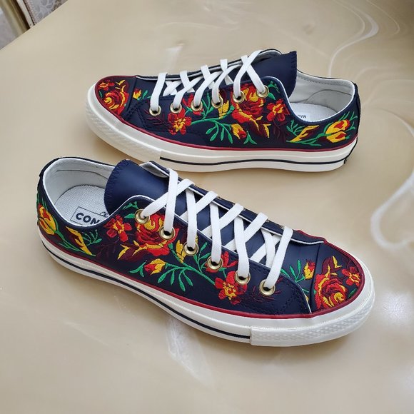 Converse Shoes Converse Floral Embroidered Low Tops Poshmark